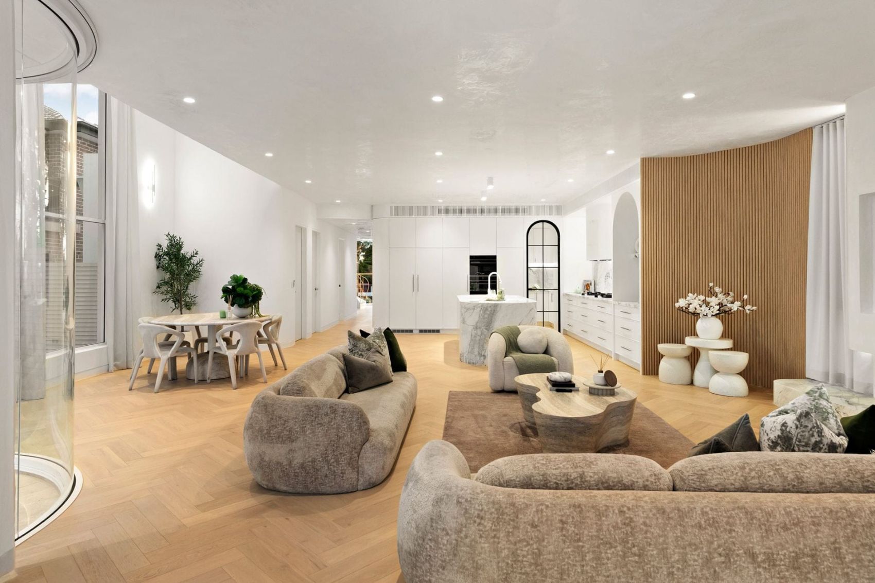 Open-plan living and kitchen