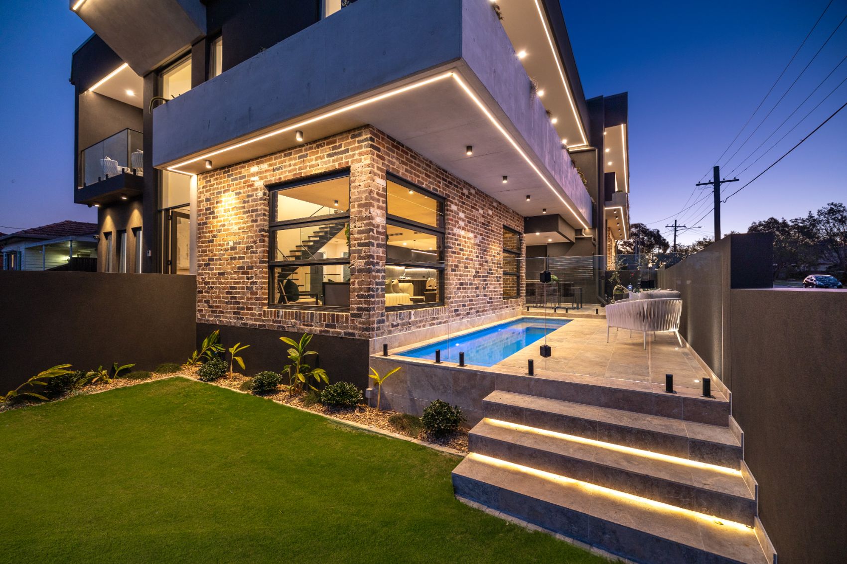 Plunge pool and rear elevation